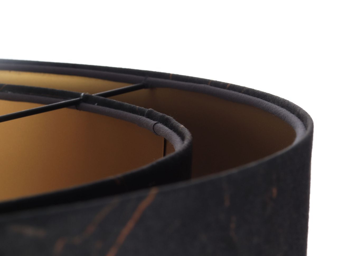 Hängeleuchte Schwarz marmoriert Gold E27 Velours Optik Lampe, Lampenschirm