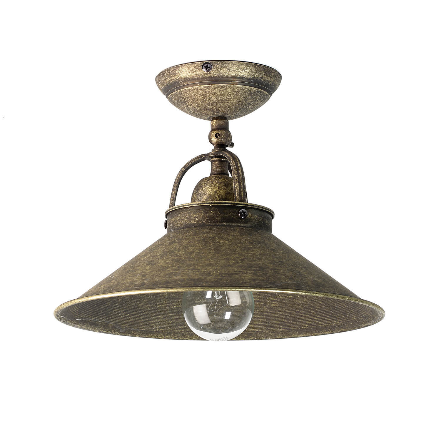 Plafonnier Vintage en laiton en bronze antique