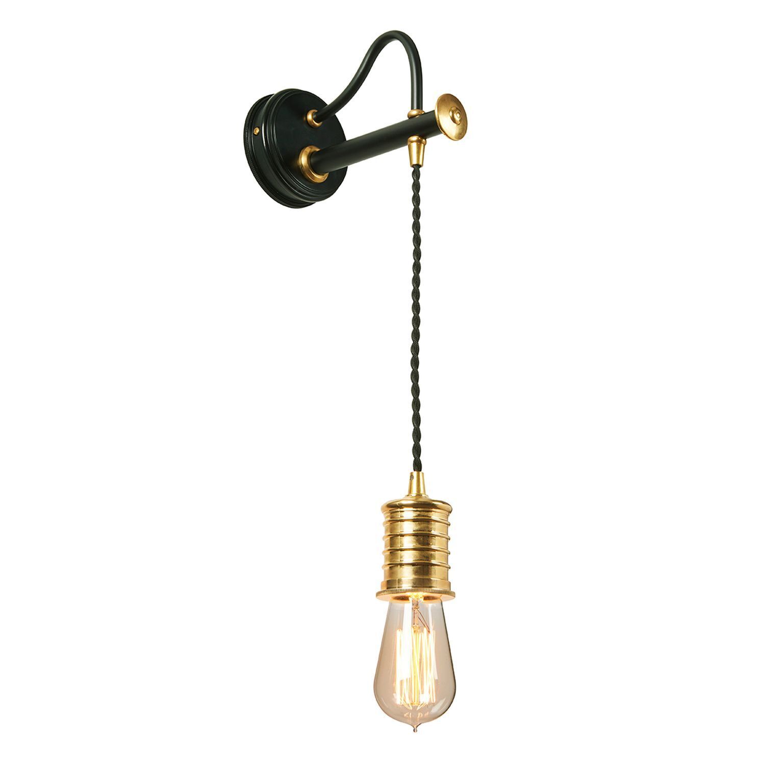 Applique COLGAR laiton noir Lampe vintage