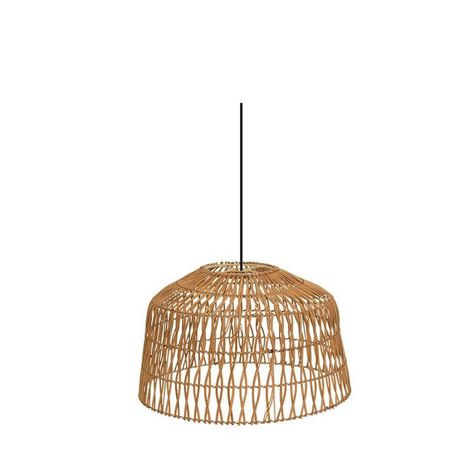 Suspension rotin Ø 49 cm Naturel Noir Boho E27