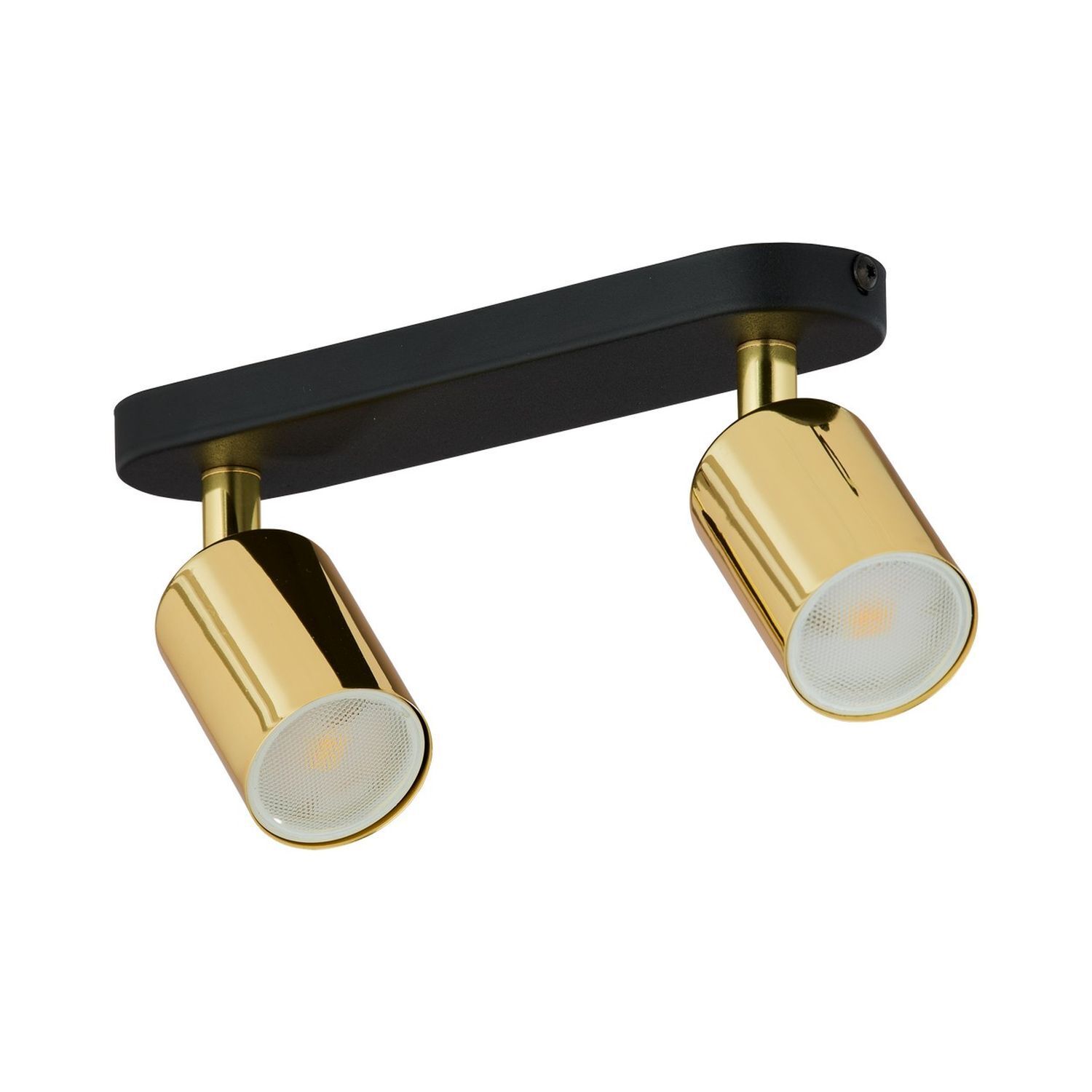 Deckenlampe, Spotlights, Gold, Metall, zwei Arme