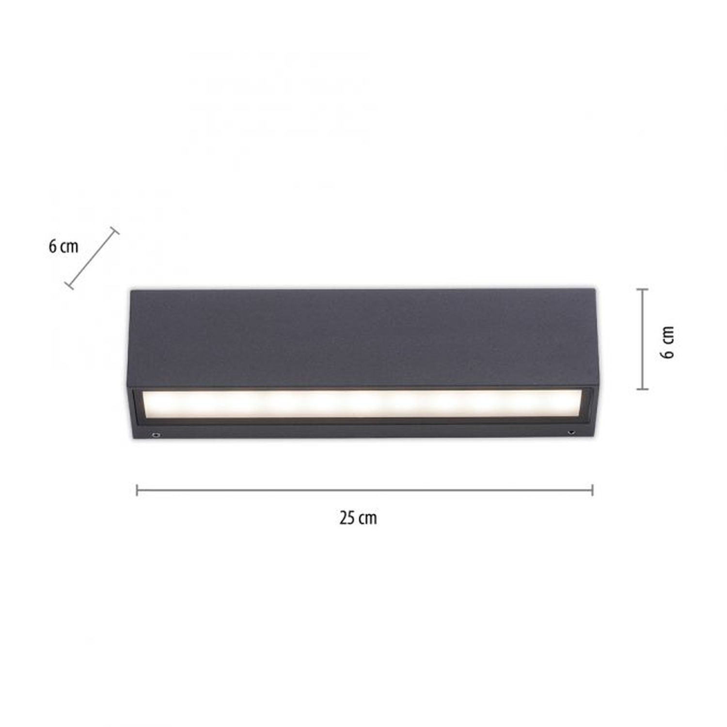 Lampe d'extérieur LED murale aluminium L:25 cm IP65 Up &amp; Down