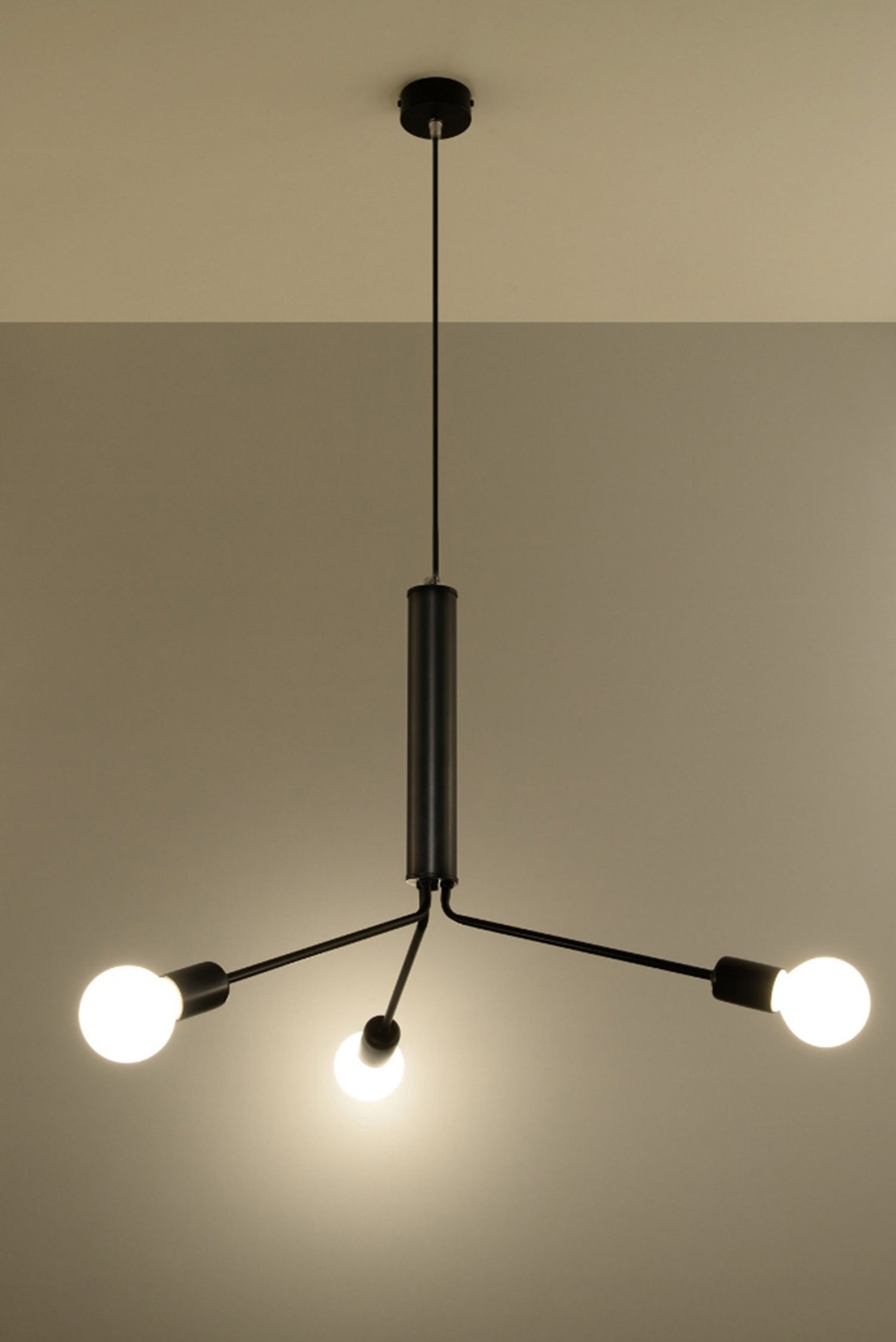 Lampe à suspendre Lampe à suspendre en métal 3-flamme E27 noir
