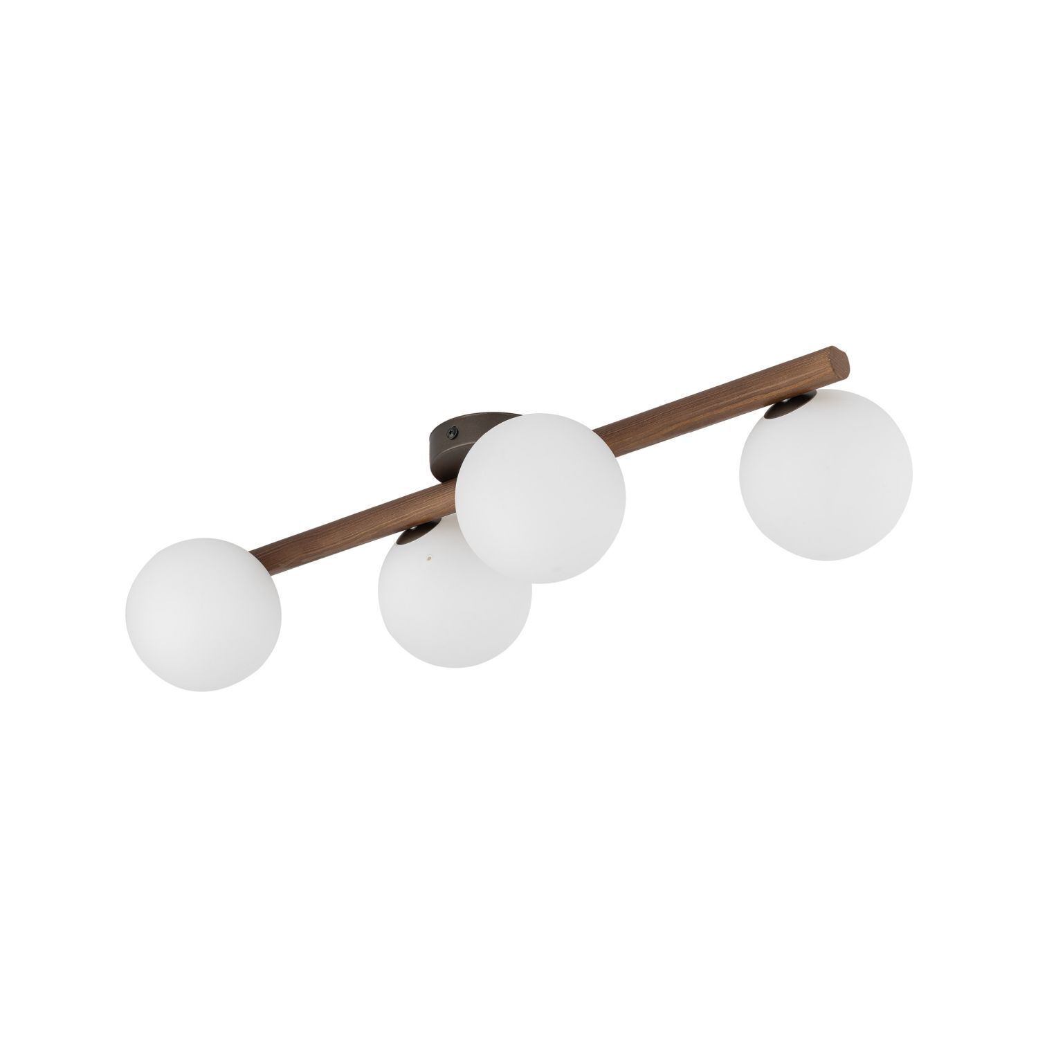 Plafonnier verre métal bois 65 cm long blanc marron 4x G9 Gerät, Deckenventilator, Elektrisches Gerät, Leuchte