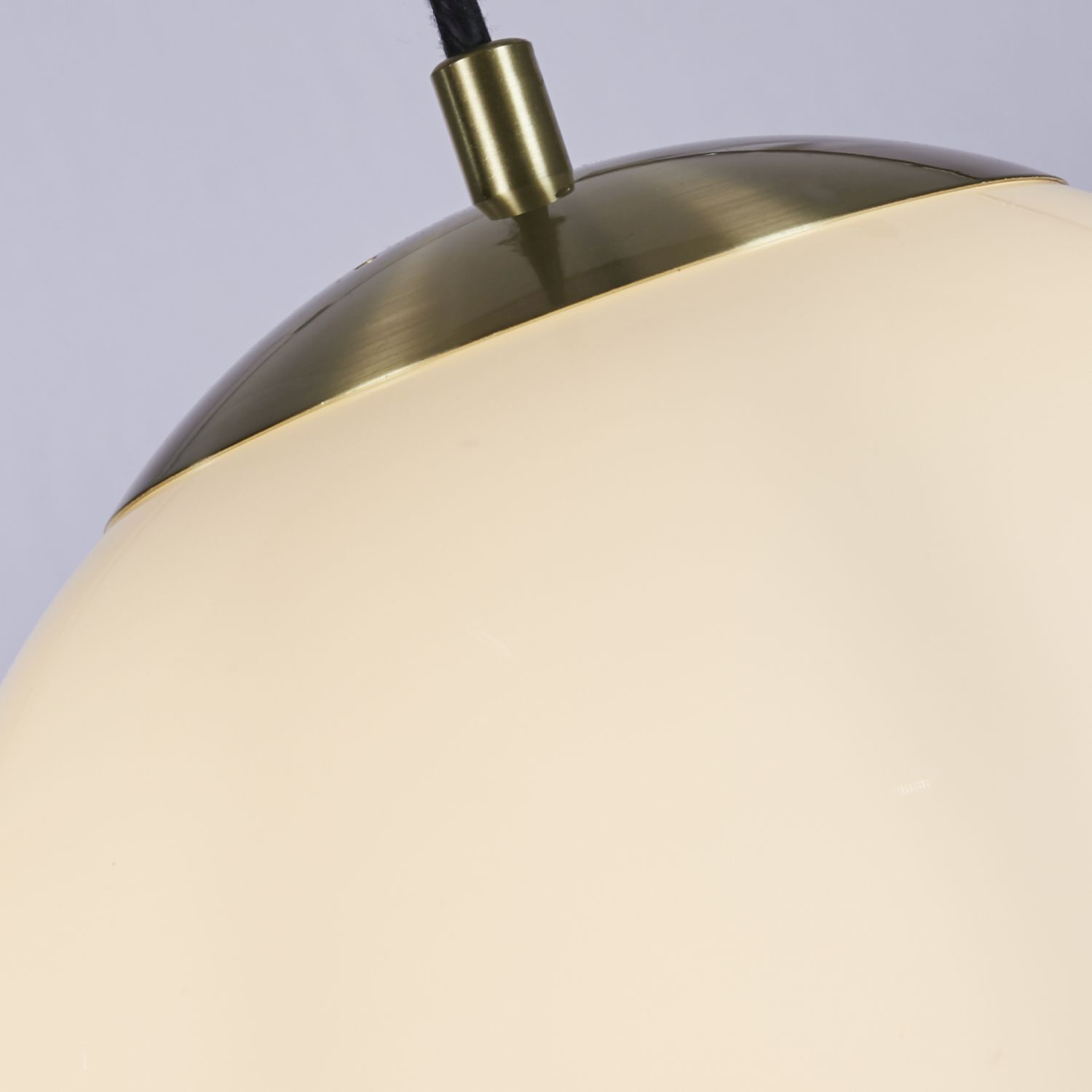 Lampe à suspendre en verre et métal en laiton blanc Ø30 cm