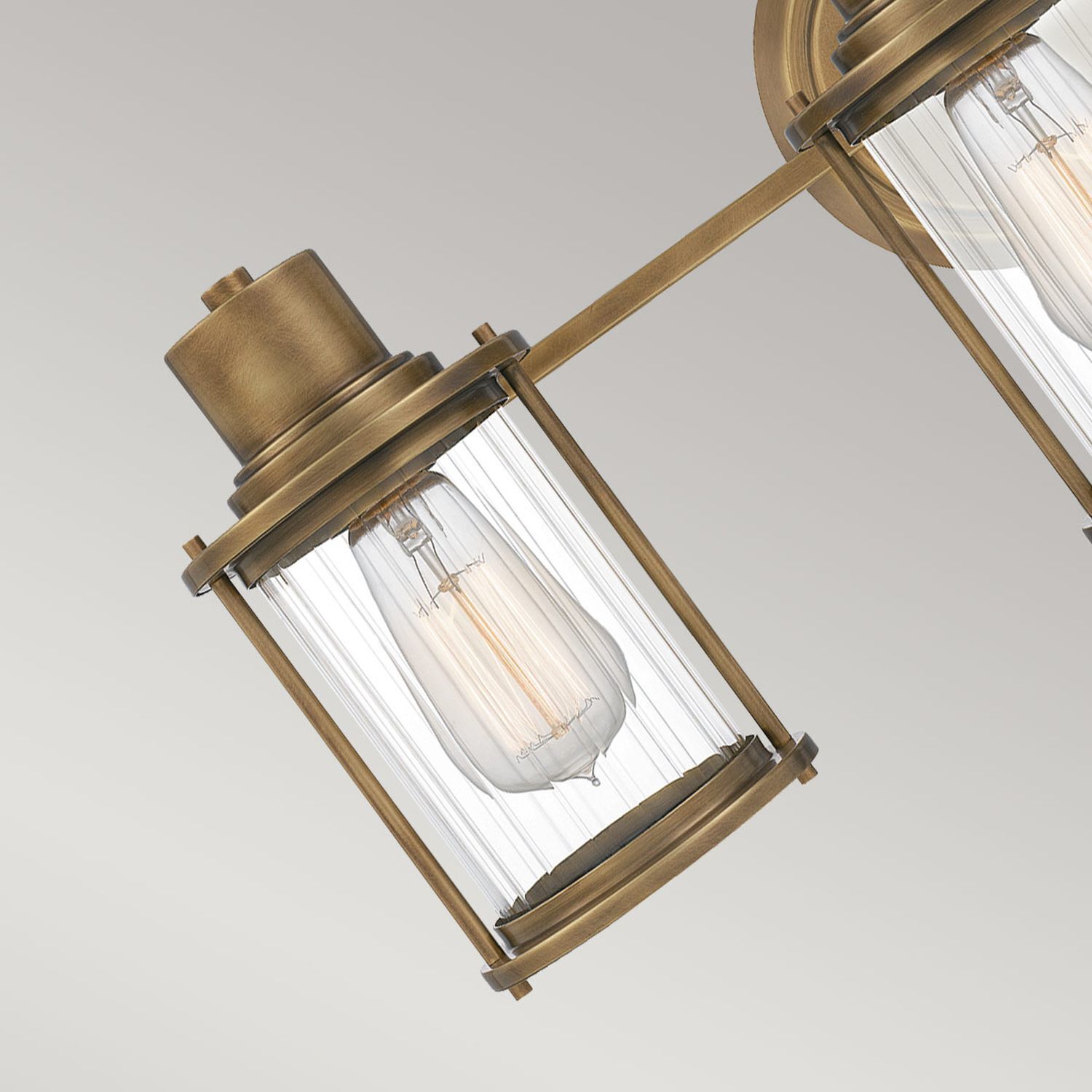 Lampe de salle de bain murale métal verre IP44 L : 56 cm 3 flammes oblongues