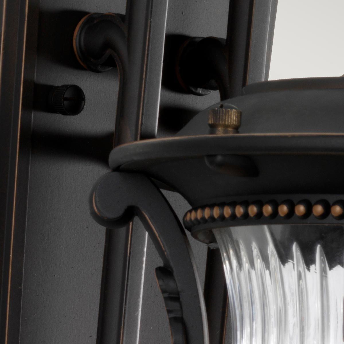 Wandleuchte MORGANA in Bronze Riffelglas IP44 außen Drinnen