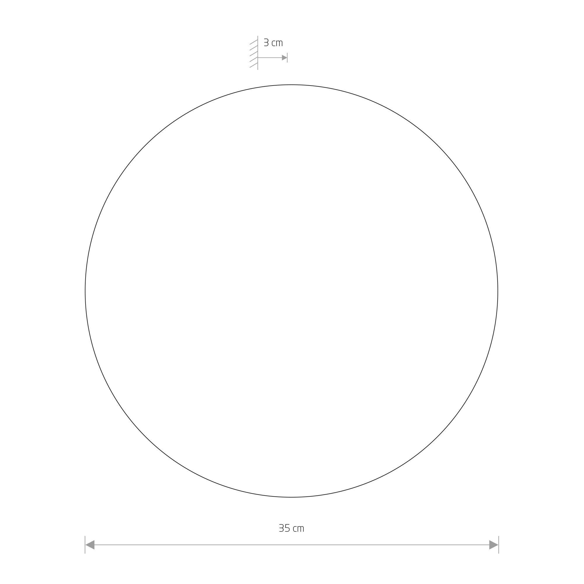 LED Wandleuchte Schwarz Metall flach 3000K 640lm Kreis, Durchmesser-35cm, Durchmesser, Küchengerät?, Schwarz-weiß