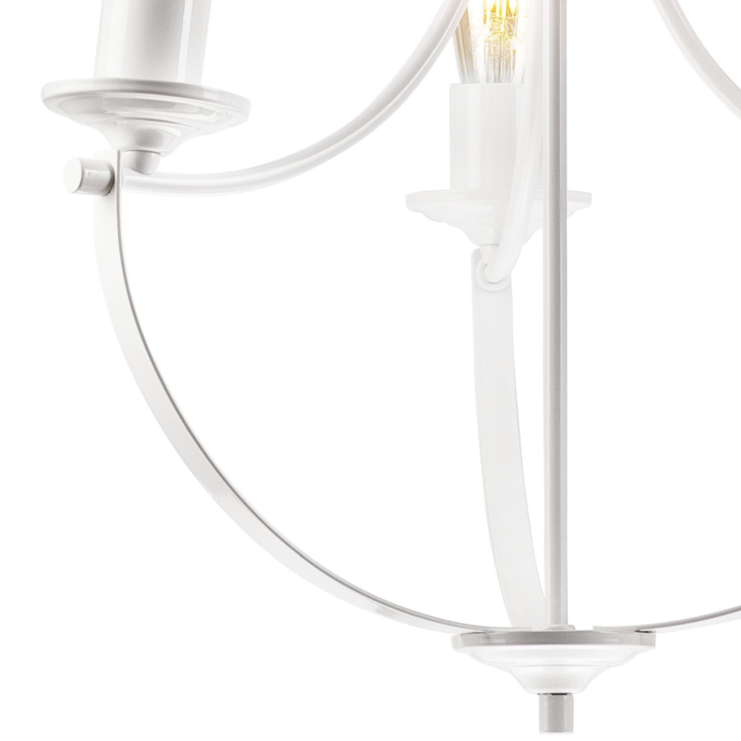 Lustre blanc 3 flammes E27 Ø 42 cm Métal Rustique
