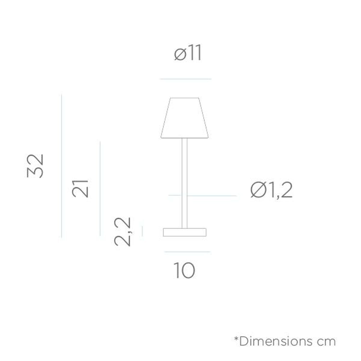Lampe de table LED extérieure sans fil 32 cm Touch Dimmer Gris Blanc