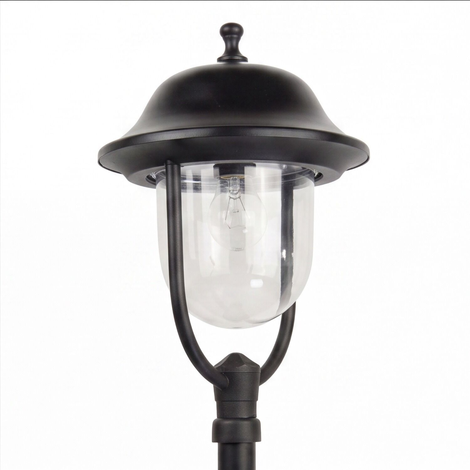 aussen-stehleuchte-wegeleuchte-berlaar-1-flammig-schwarz-rustikal-241-4-00 Lampenpost, Außenlampe, Glühbirne, Gehäuse Metall, Kugellampe