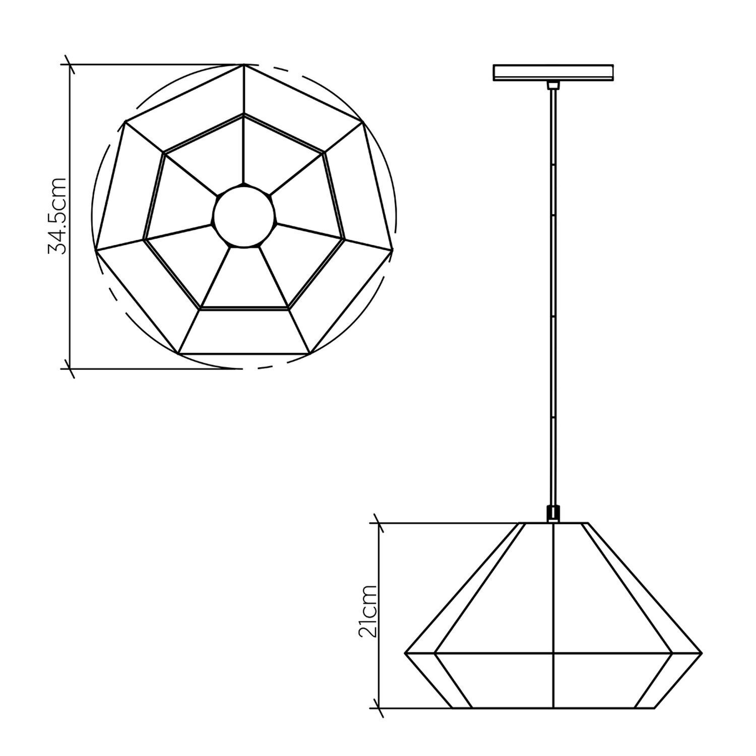 Lampe à suspendre Placage de teck L : 34,5 cm E27 design moderne