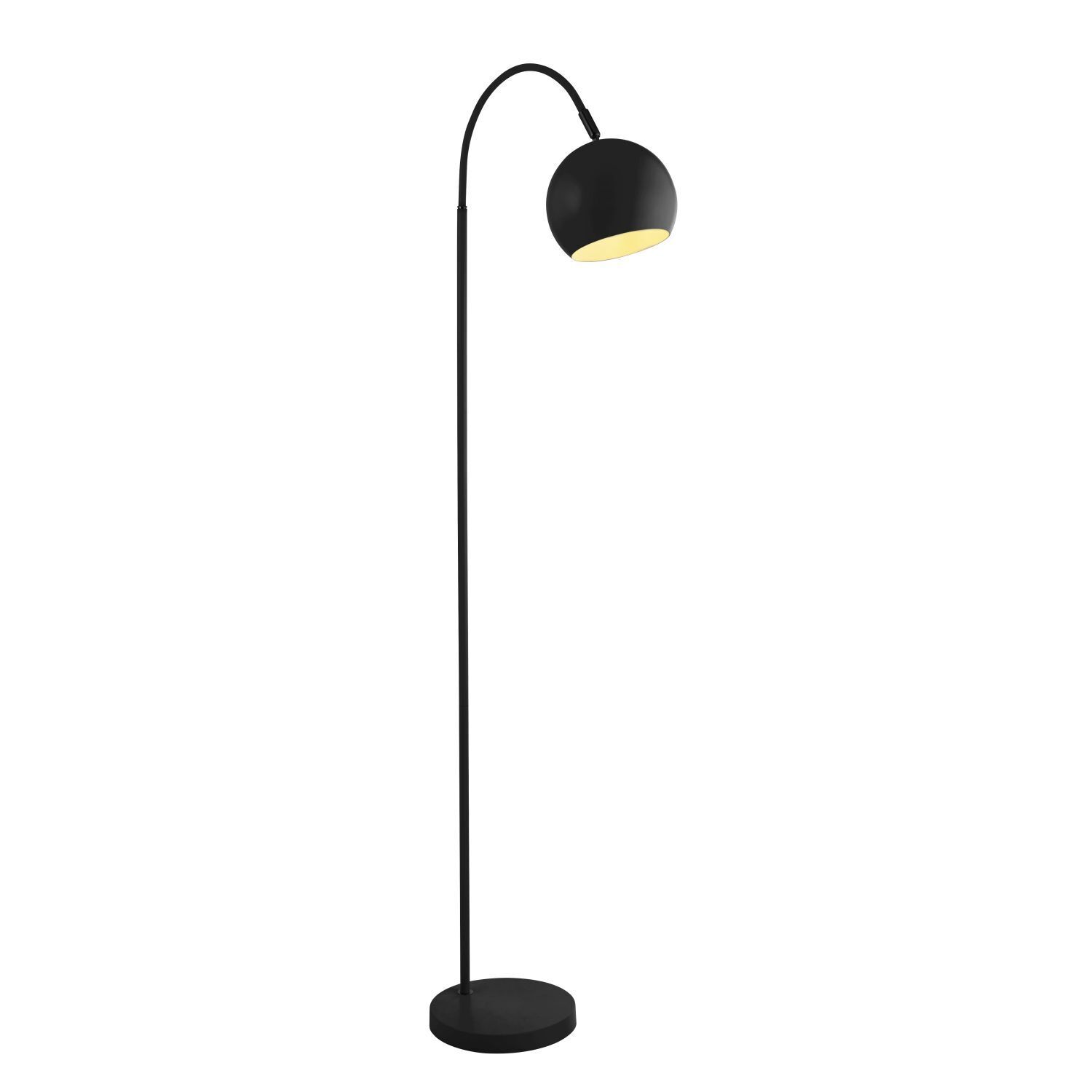 Lampadaire noir E27 143 cm métal ajustable