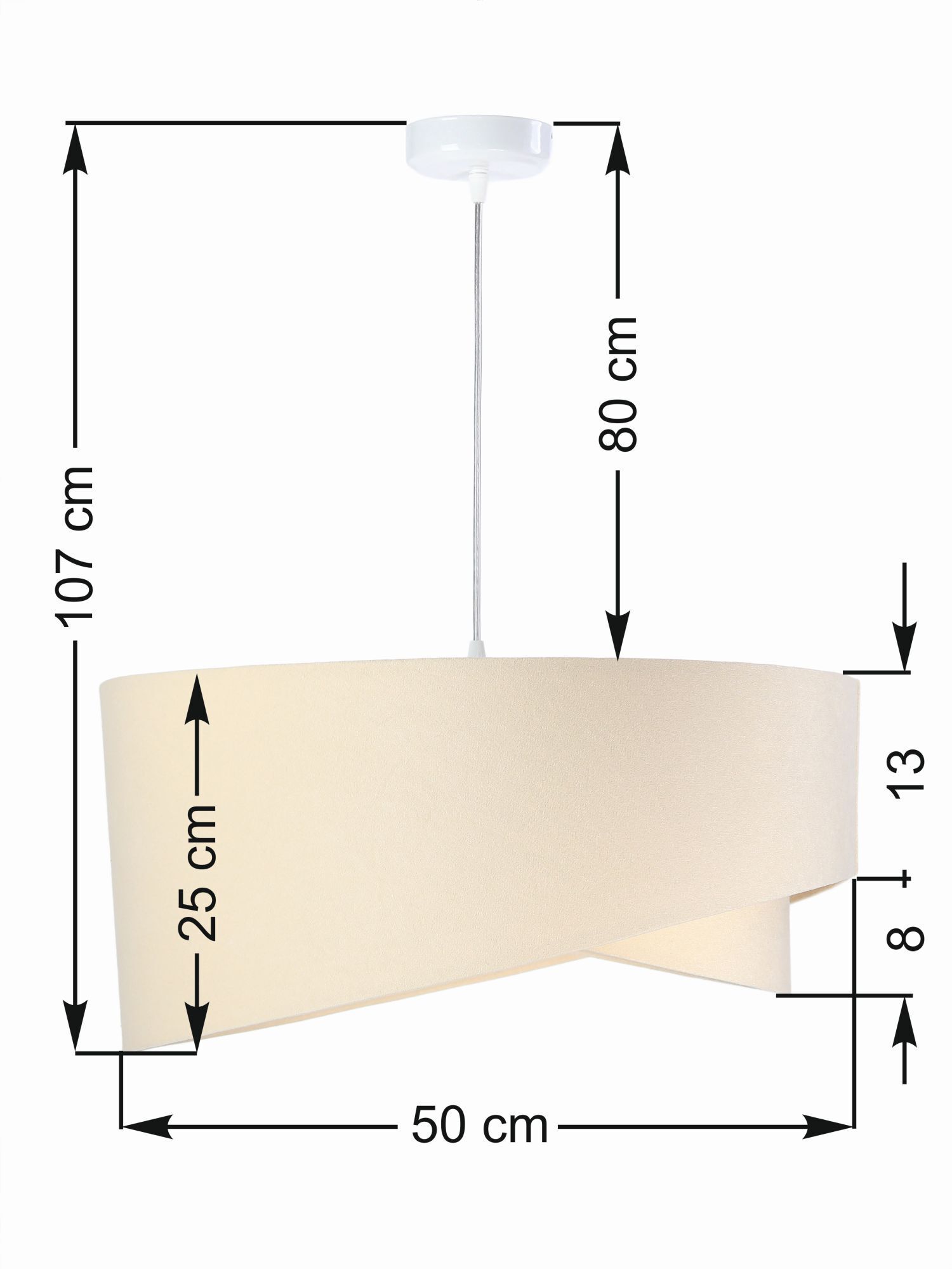 Suspension MADAN crème blanc rond Ø50cm