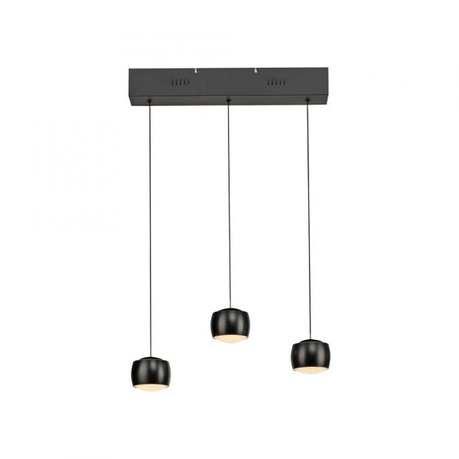 Suspension LED métal blanc chaud 60 cm 800 lm noir