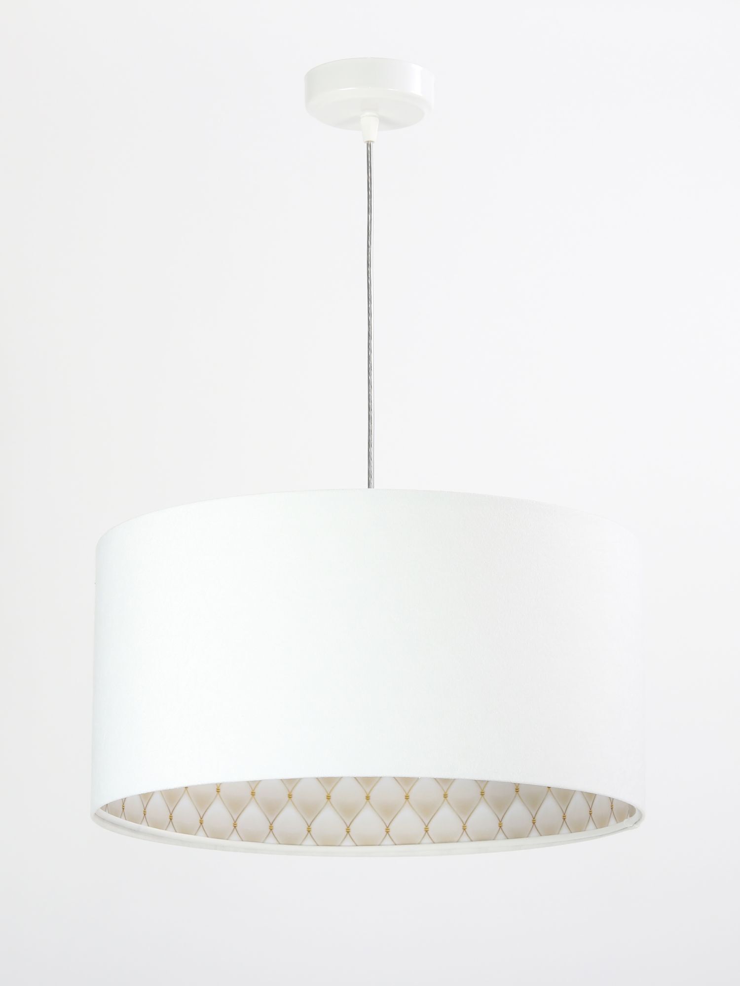 Suspension Blanc Beige Tissu Salle à manger Lampe