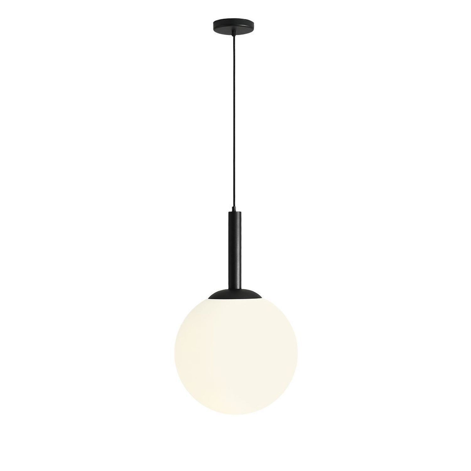 Suspension ronde 3 flammes noir blanc E27 40 cm