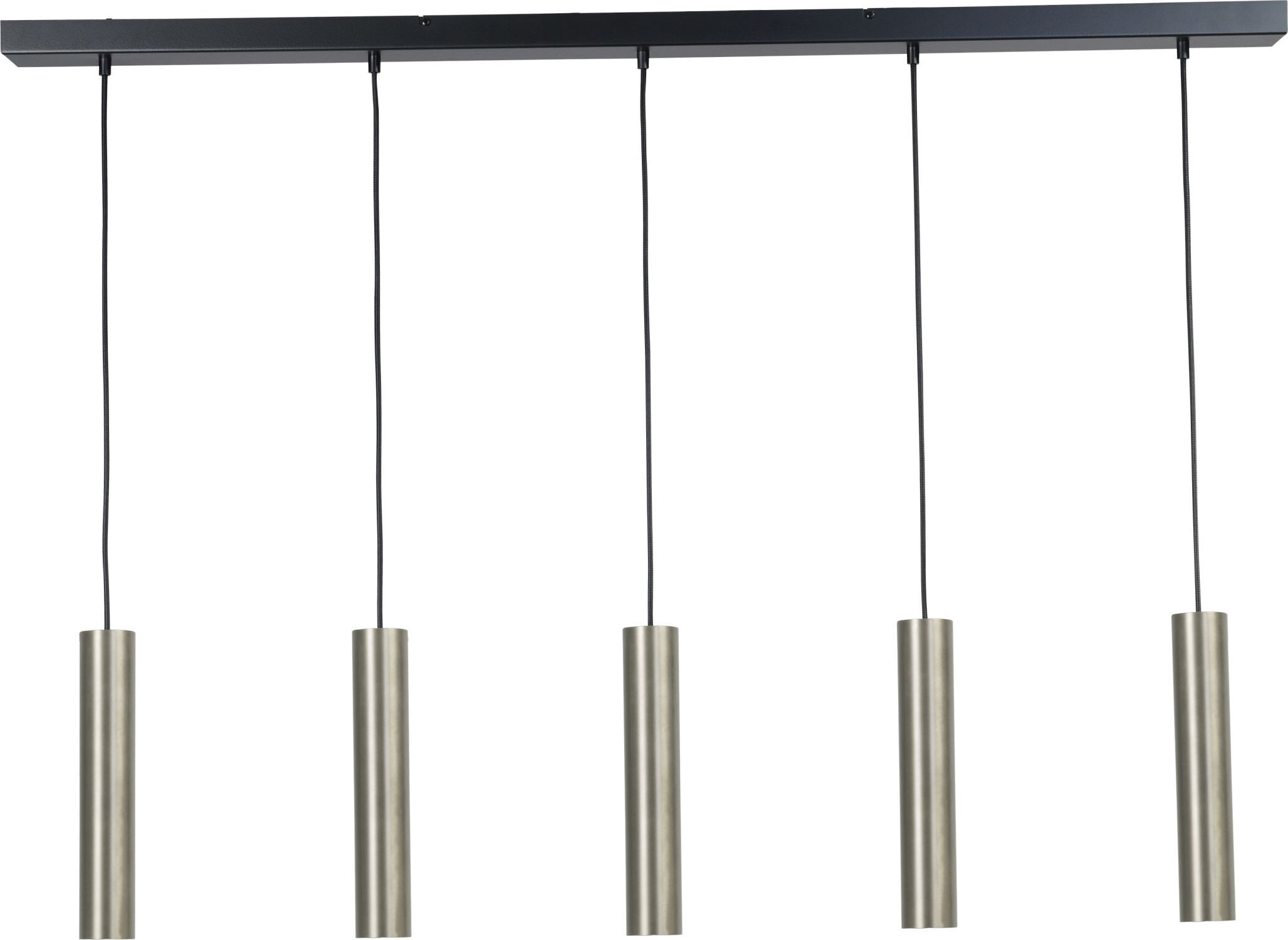 Lampe à suspendre métal 5 flammes nickel noir ERION