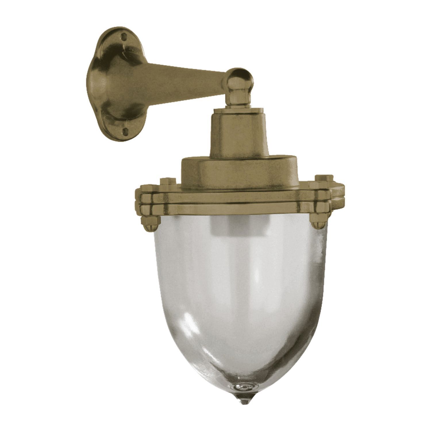 Applique extérieure laiton véritable verre hauteur 30 cm IP64 E27