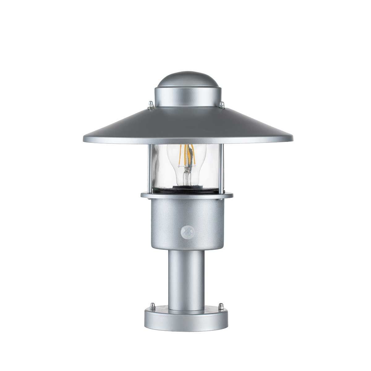 Lampe de socle avec détecteur de mouvement Acier inoxydable Verre 33,7 cm E27