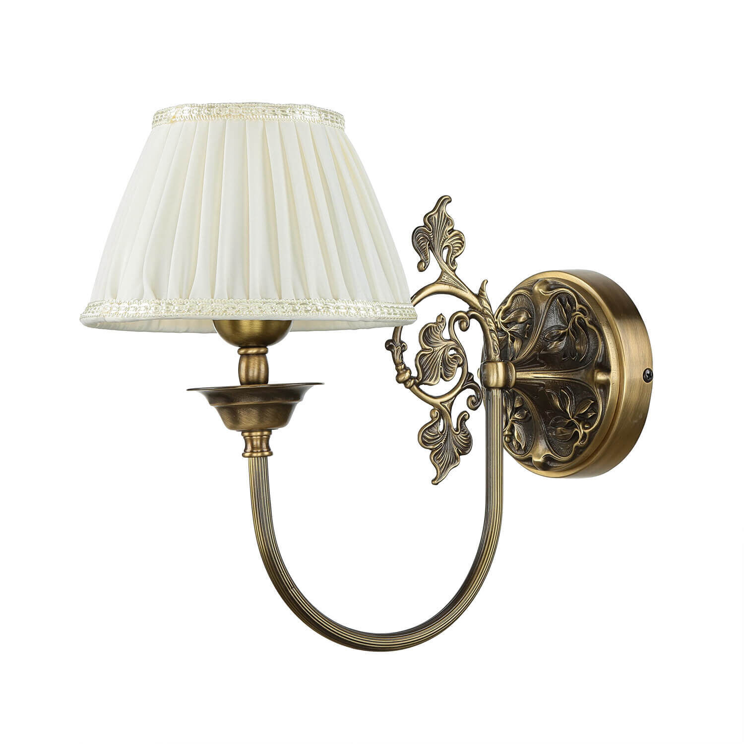 Applique Simona Blanc Lampe, Bronze, Leuchter, Lampenschirm