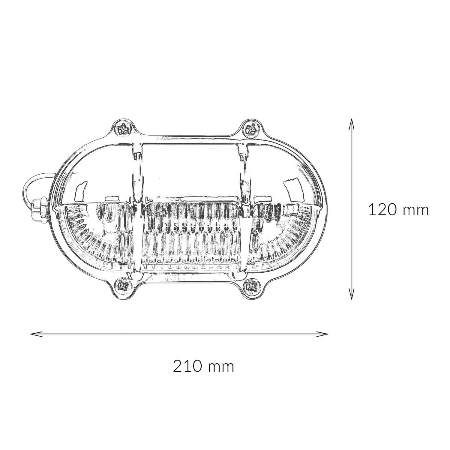 Applique nickel IP64 laiton véritable ovale Maritim