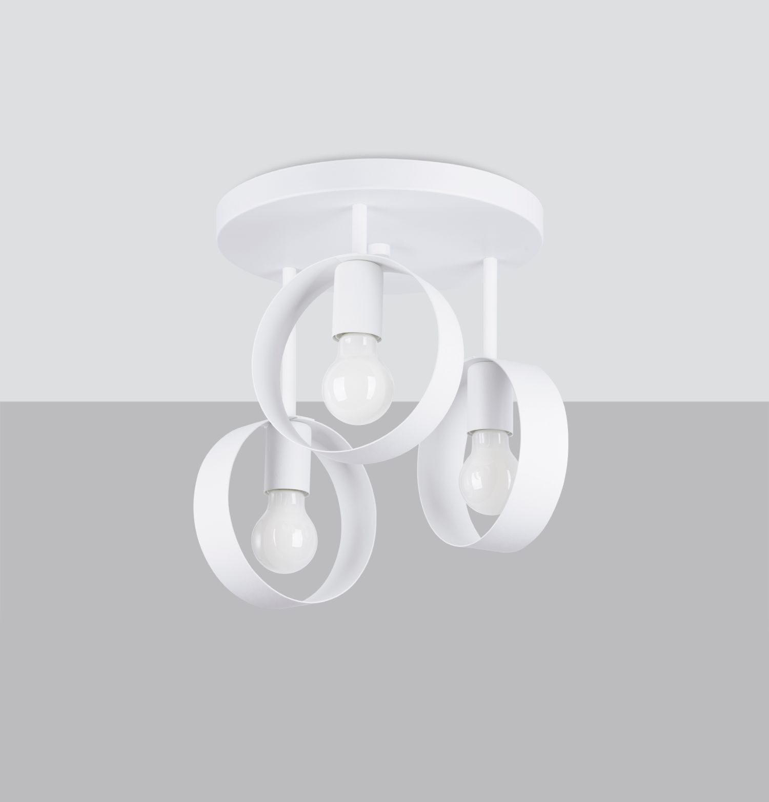 Plafonnier Blanc Ø 30 cm 3-flamme E27 Métal Moderne