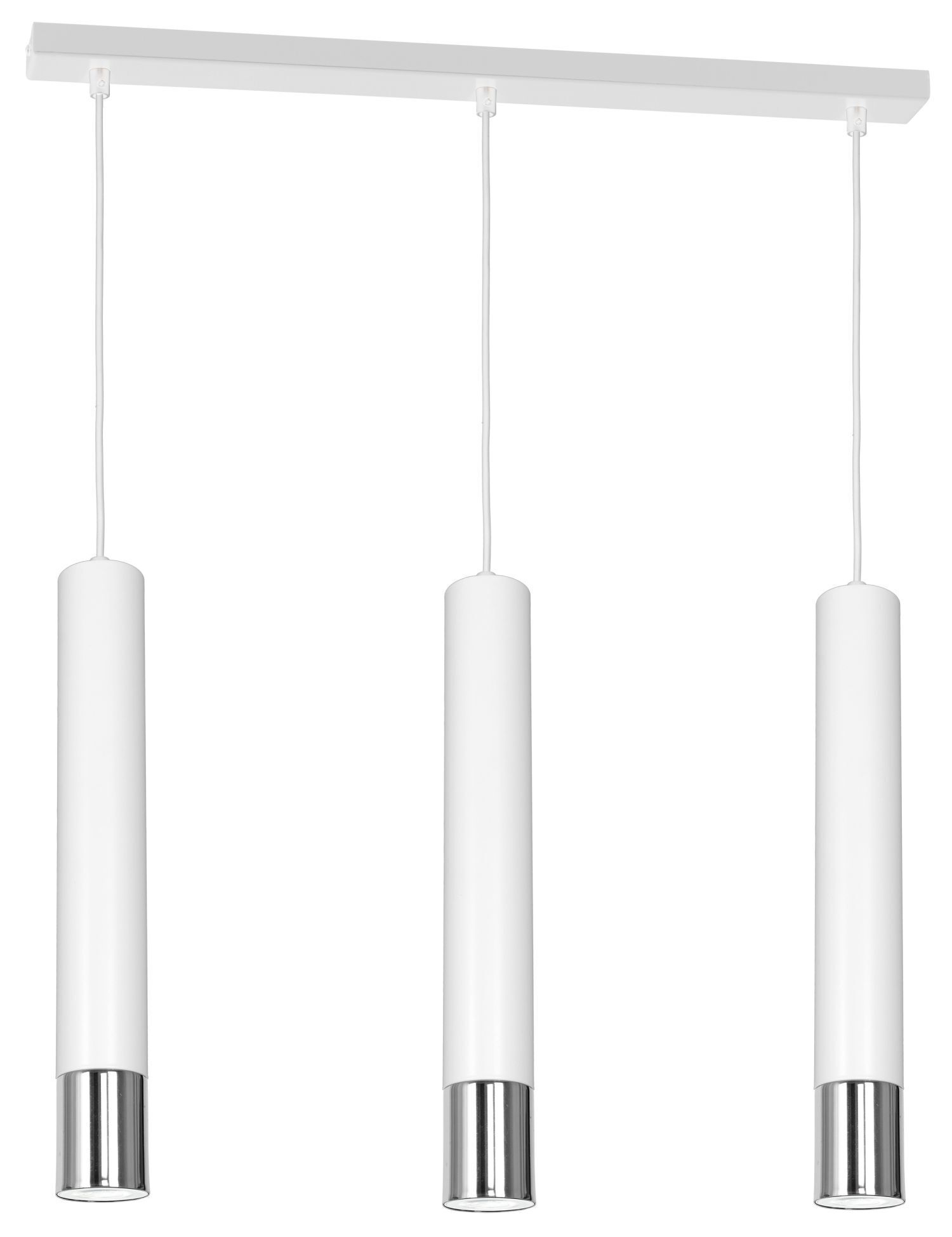 Suspension Blanc Chrome 3 flammes GU10 Moderne