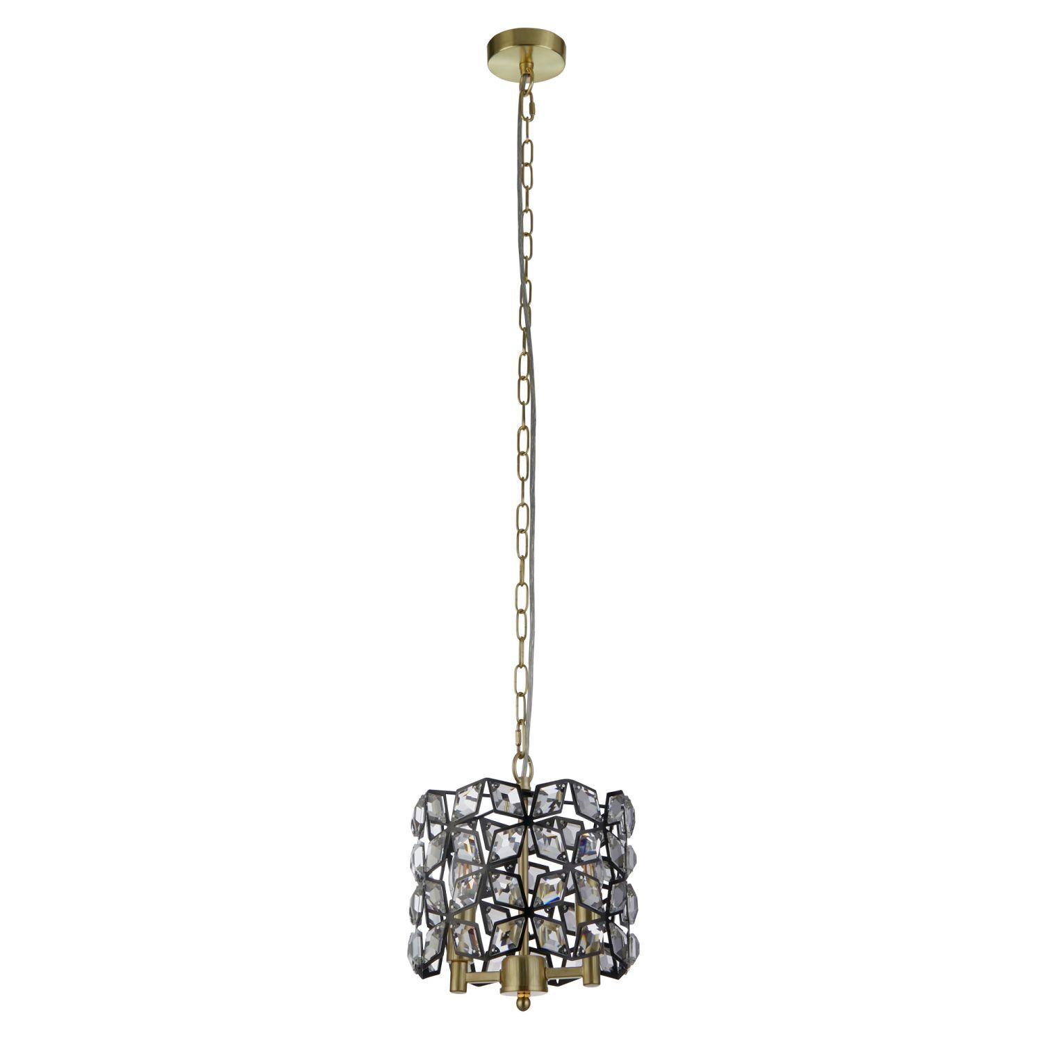 Suspension ronde Ø 25 cm 2x E14 en laiton noir