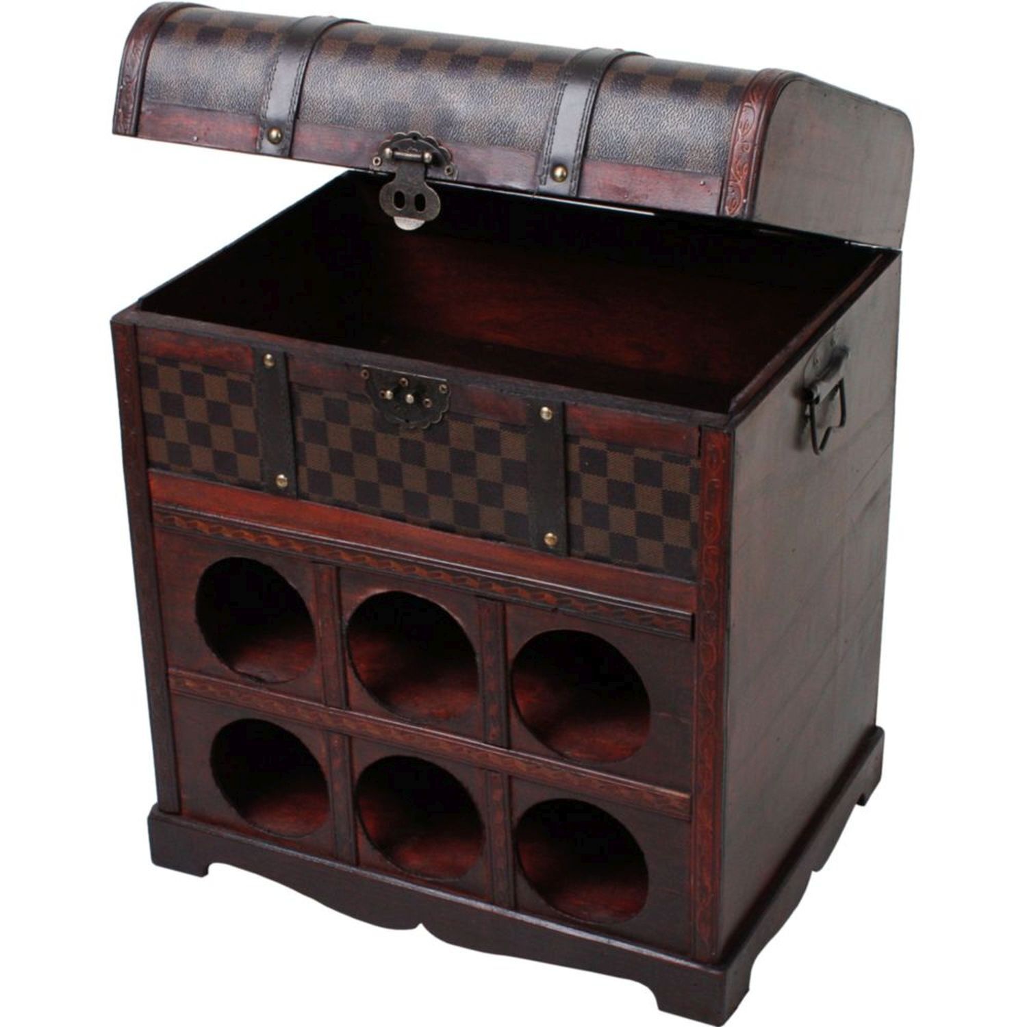 Weinschrank Truhe H: 48 cm klein Braun antik BECKETT Schatz, Postfach, Kabinett, Mobiliar, Kiste