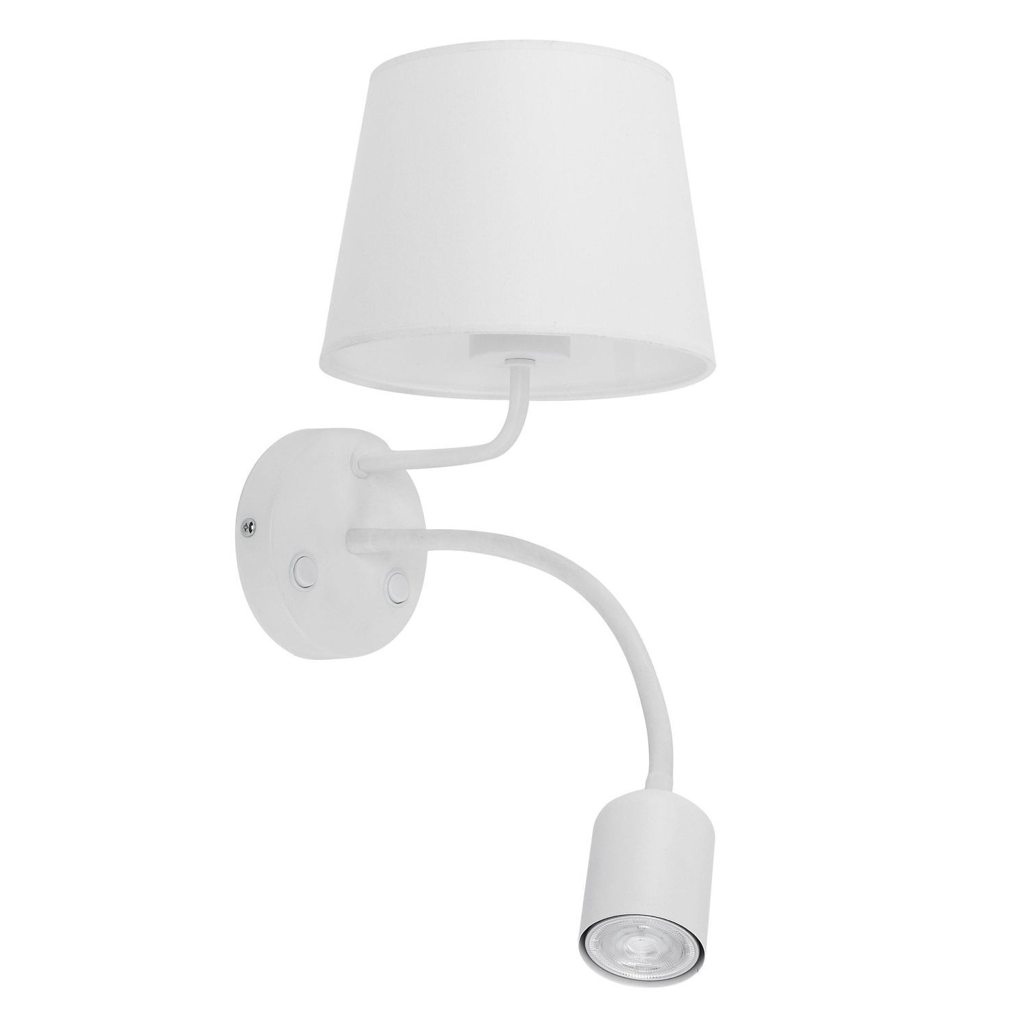 Applique blanche E27 avec lampe de lecture réglable GU10