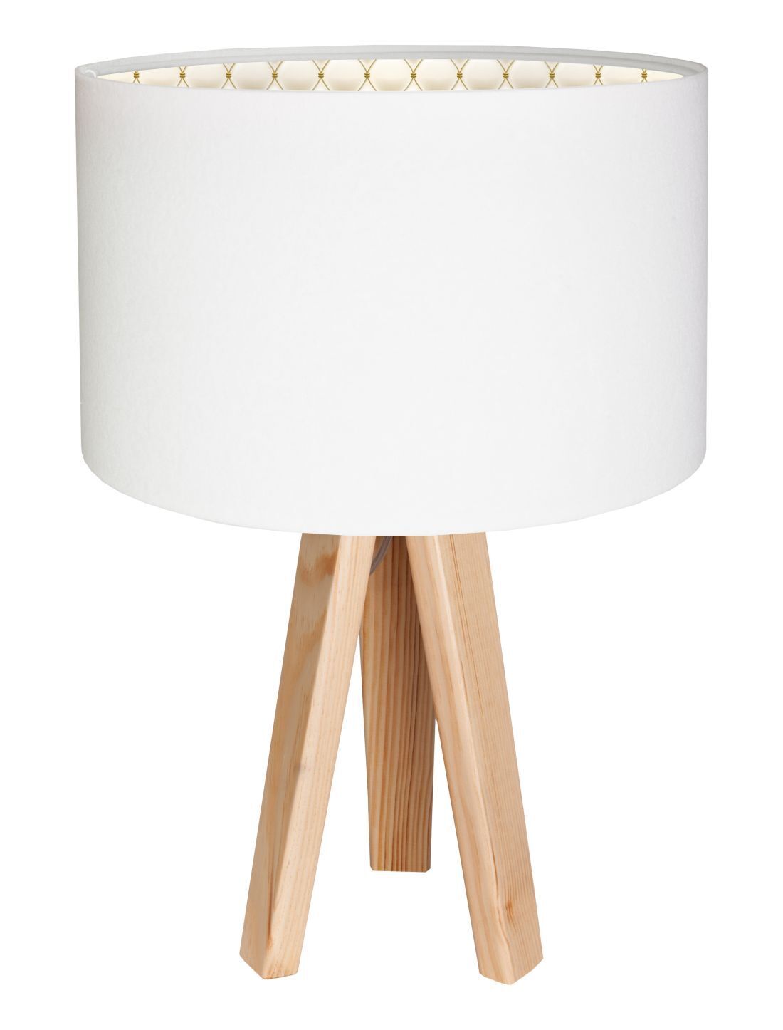 Lampe de table Blanc Beige Rétro 46cm Lampe en bois