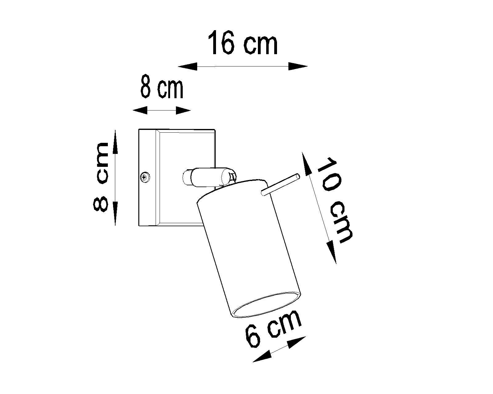 Spot mural blanc L : 8 cm petit métal orientable