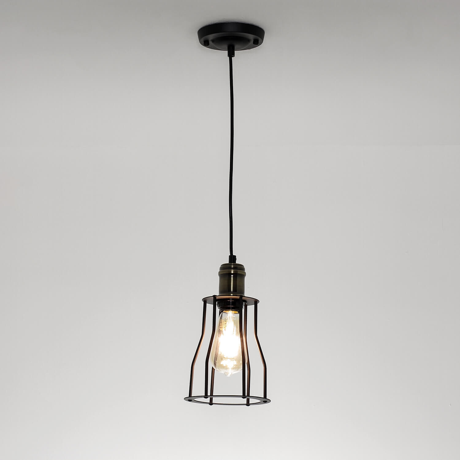 Suspension DURHAM en cuivre E27 design industriel Lampe