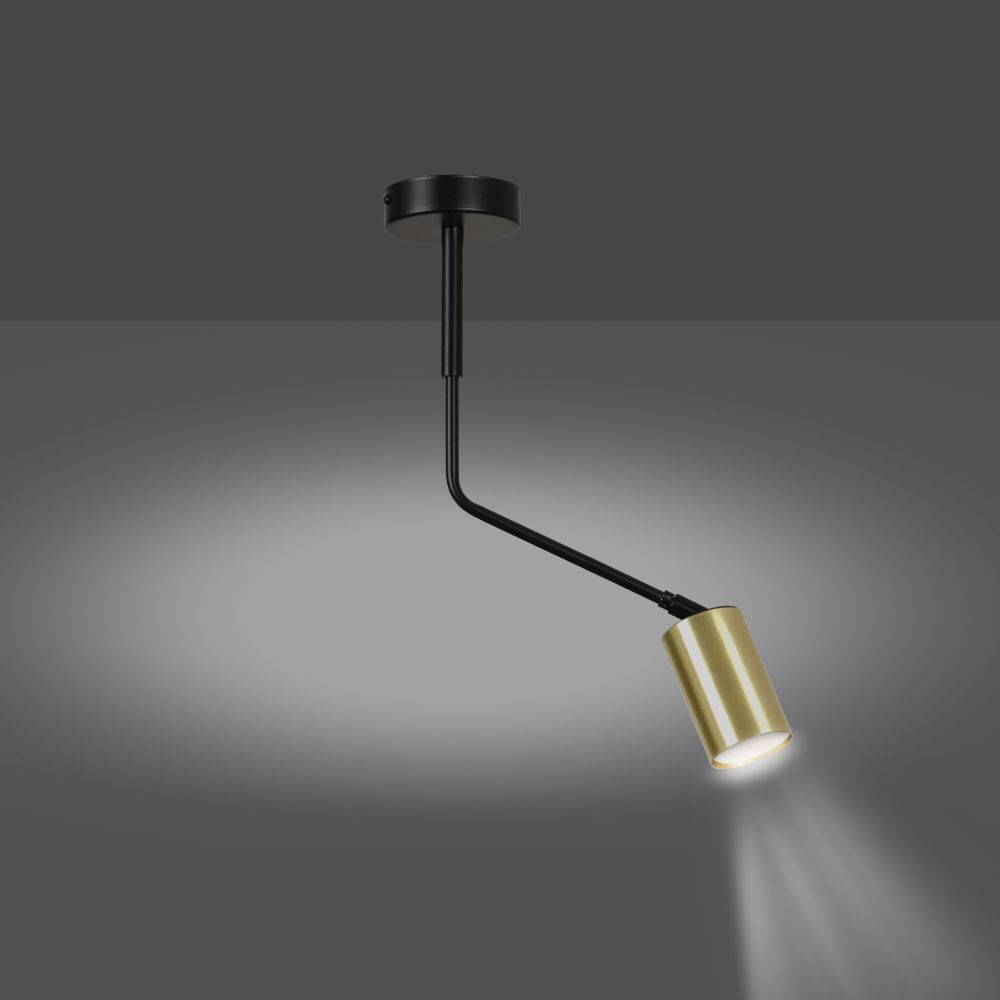 Plafonnier noir or orientable GU10 métal