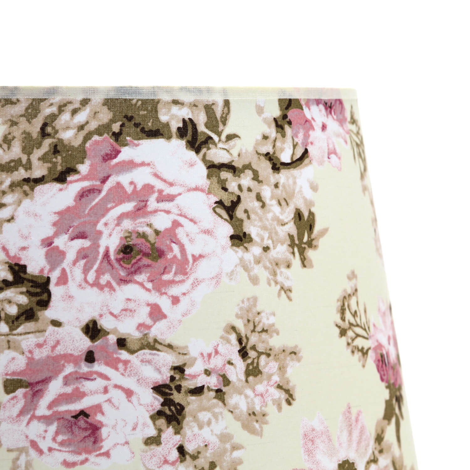 Tissu Abat-jour Lampadaire Blanc Rose Fleurs E27