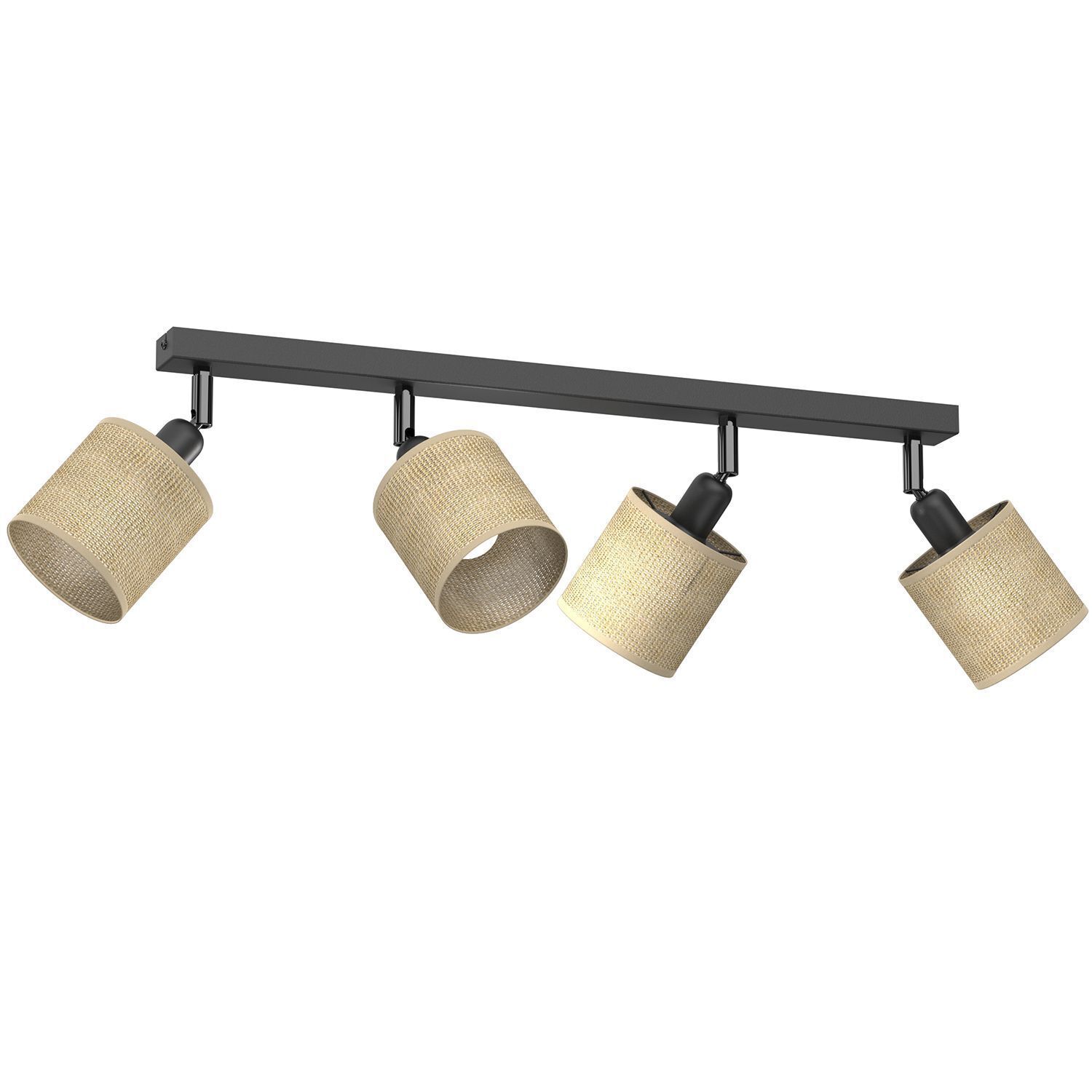 Spot de plafond Jute Métal Noir E27 65 cm orientable