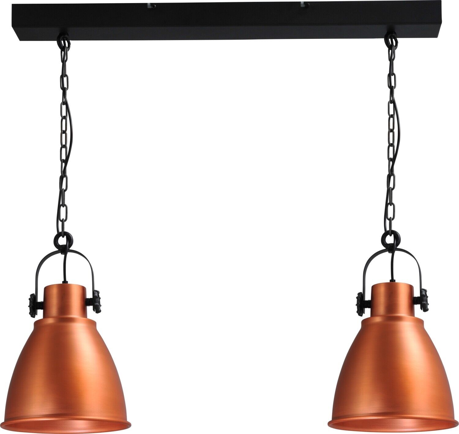 Grande lampe à suspendre réglable en cuivre industriel