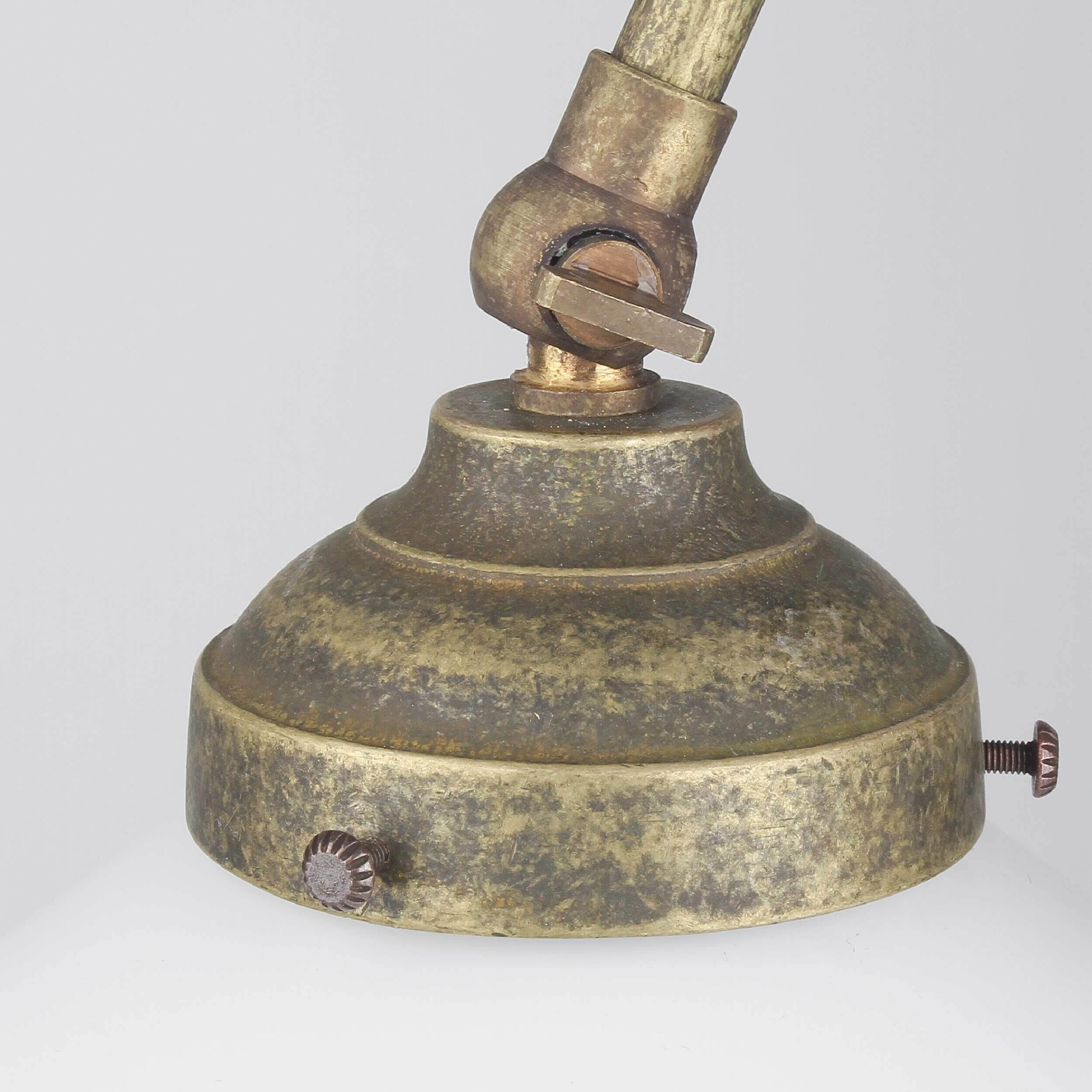 Lampe de bureau en laiton verre 49 cm E14 à l'ancienne Bronze