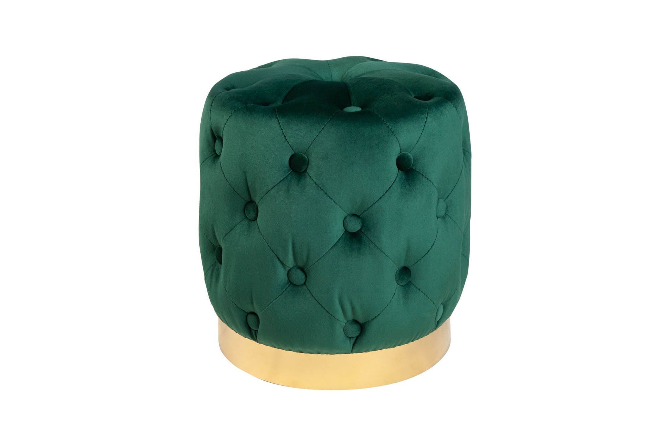 Pouf Vert Or Revêtement velours Ø 37 cm petit Chesterfield Moebel, Osmanisch