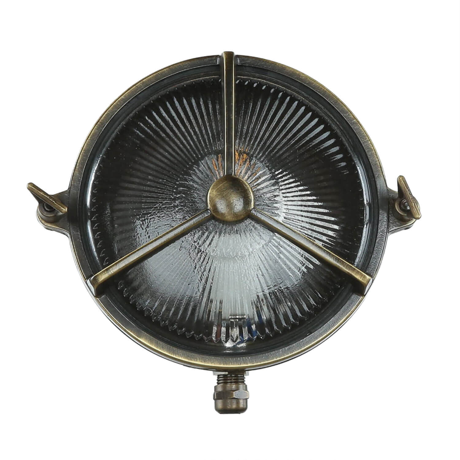 Applique extérieure ronde laiton verre Maritim IP64 maison