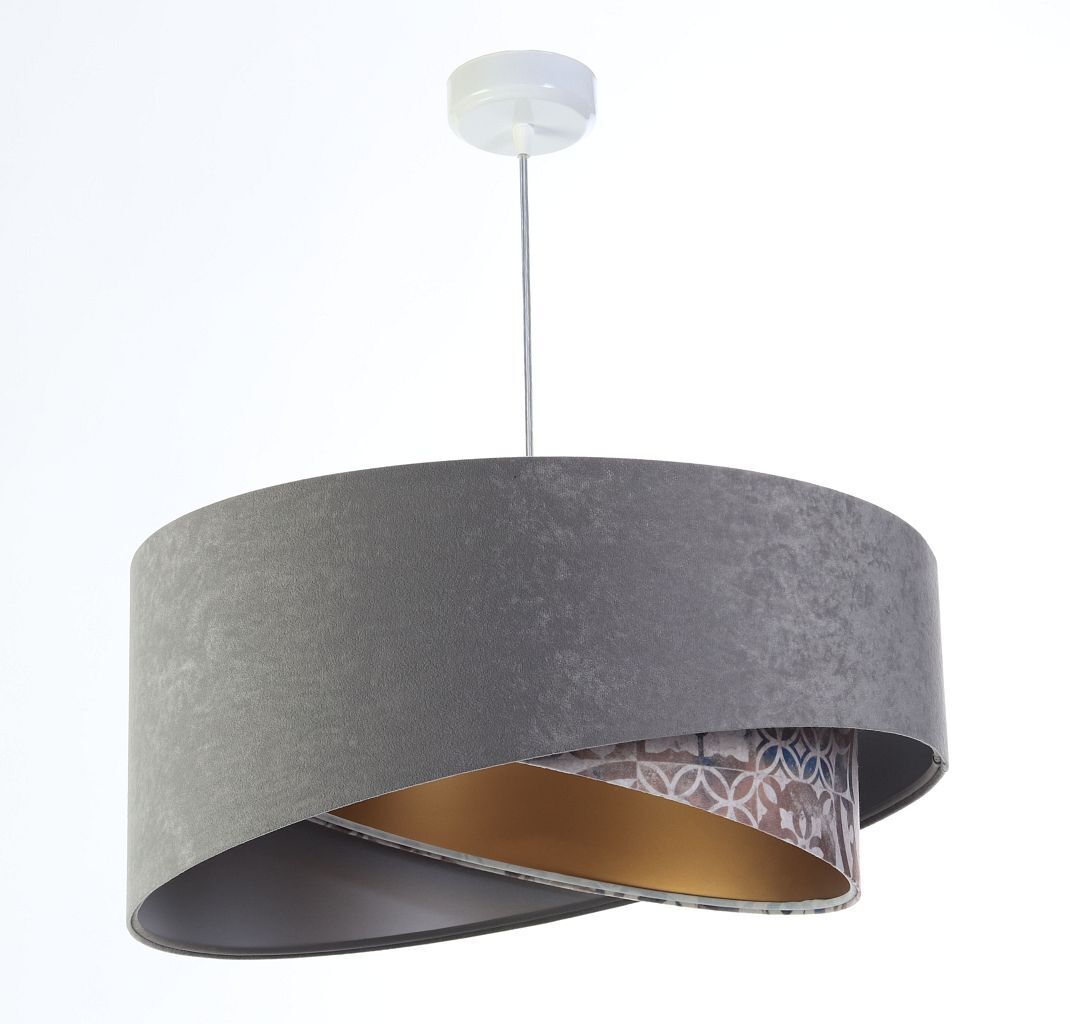 Suspension E27 ronde D : 50 cm Aspect velours Moderne Tissu