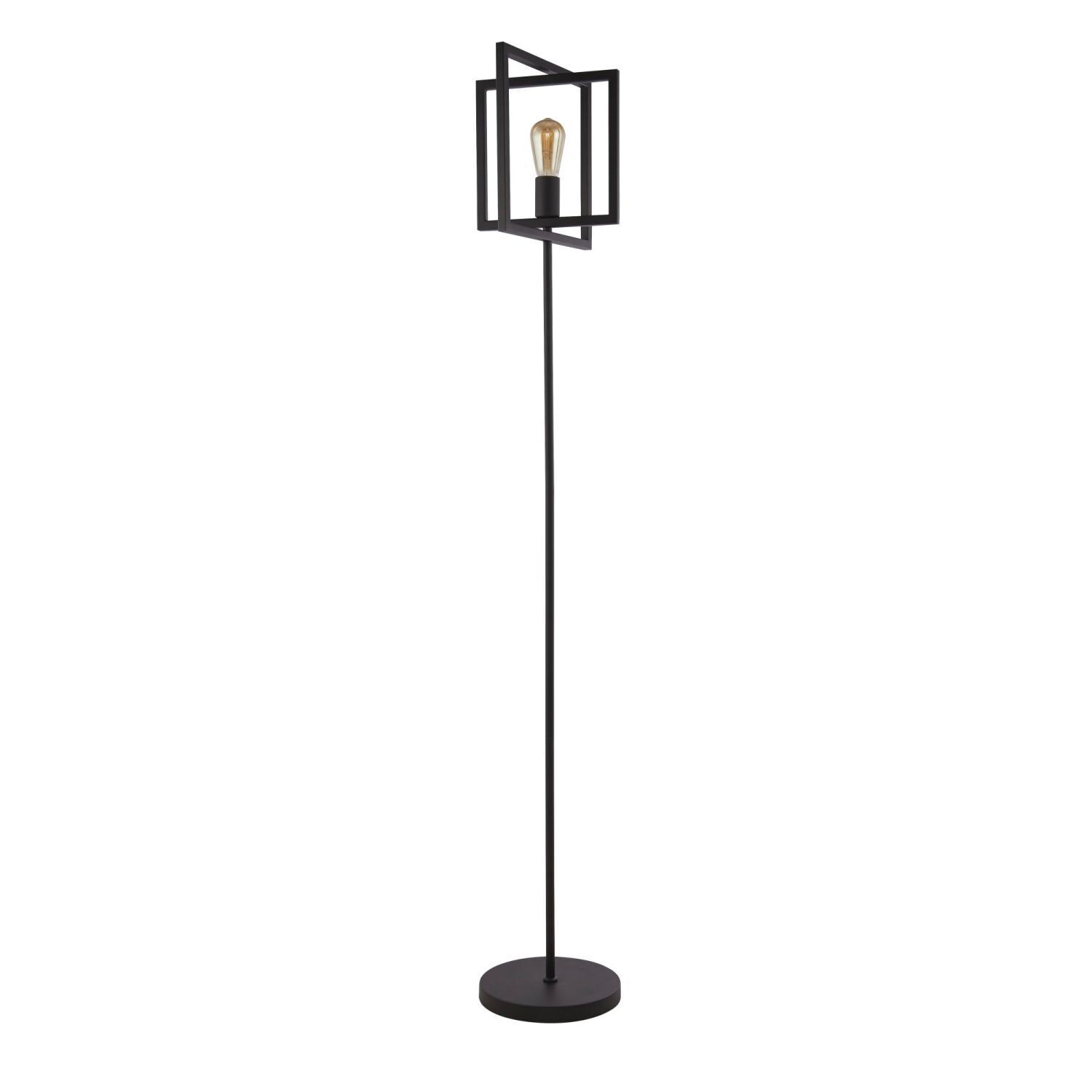 Lampadaire noir E27 160 cm métal rétro design