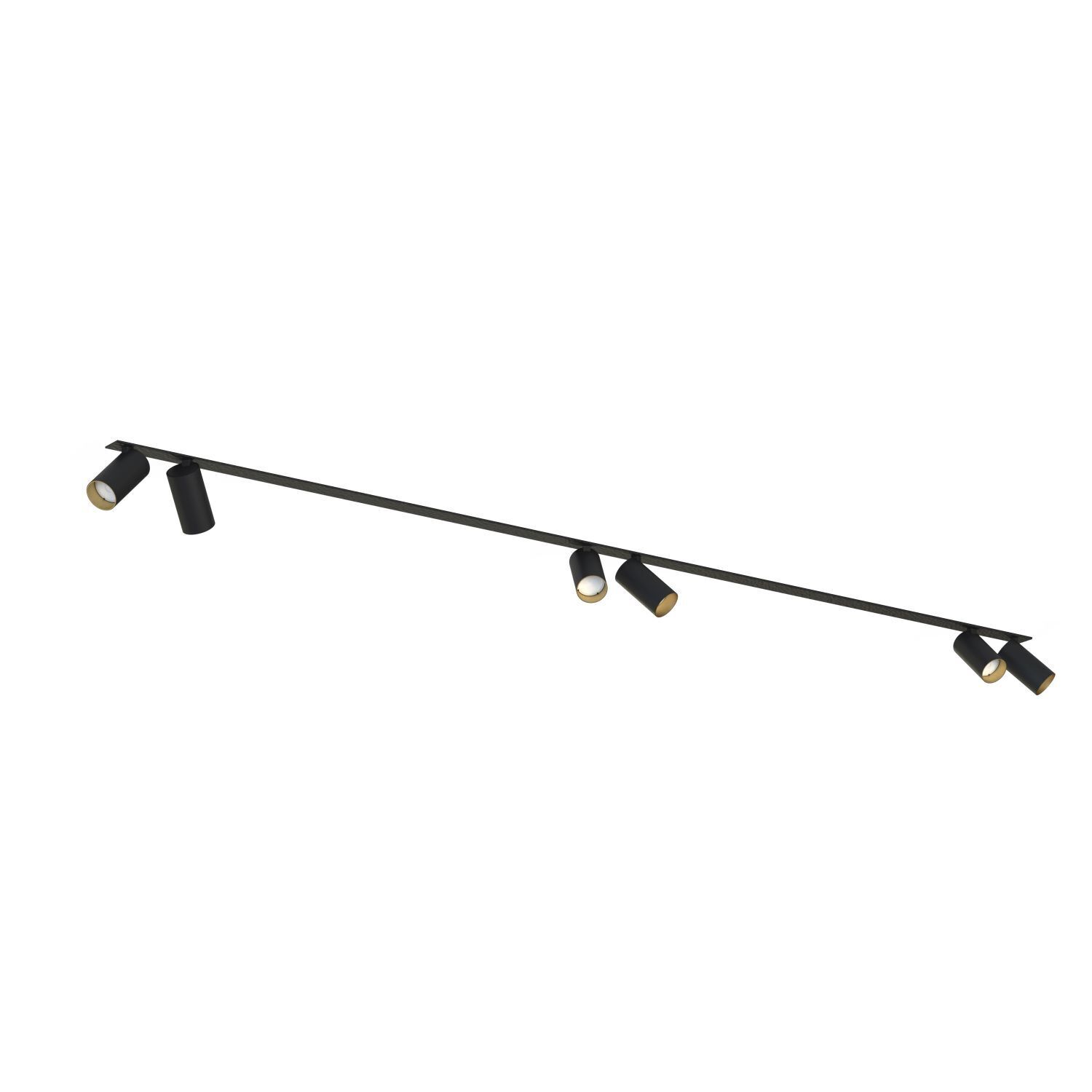 Spot de plafond encastré en noir et or 6x GU10 métal encastré
