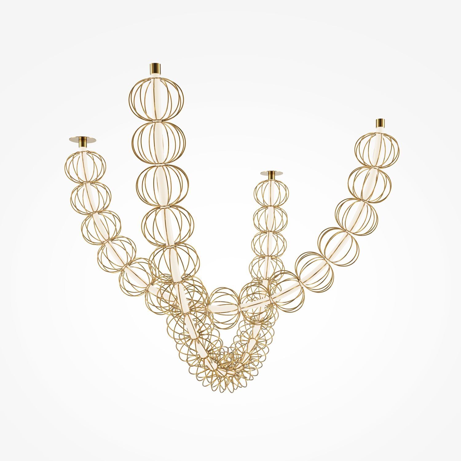 Suspension LED métal H : max. 84 cm en or allongé Zubehor, Schmuck, Halskette, Ohrring, Kronleuchter