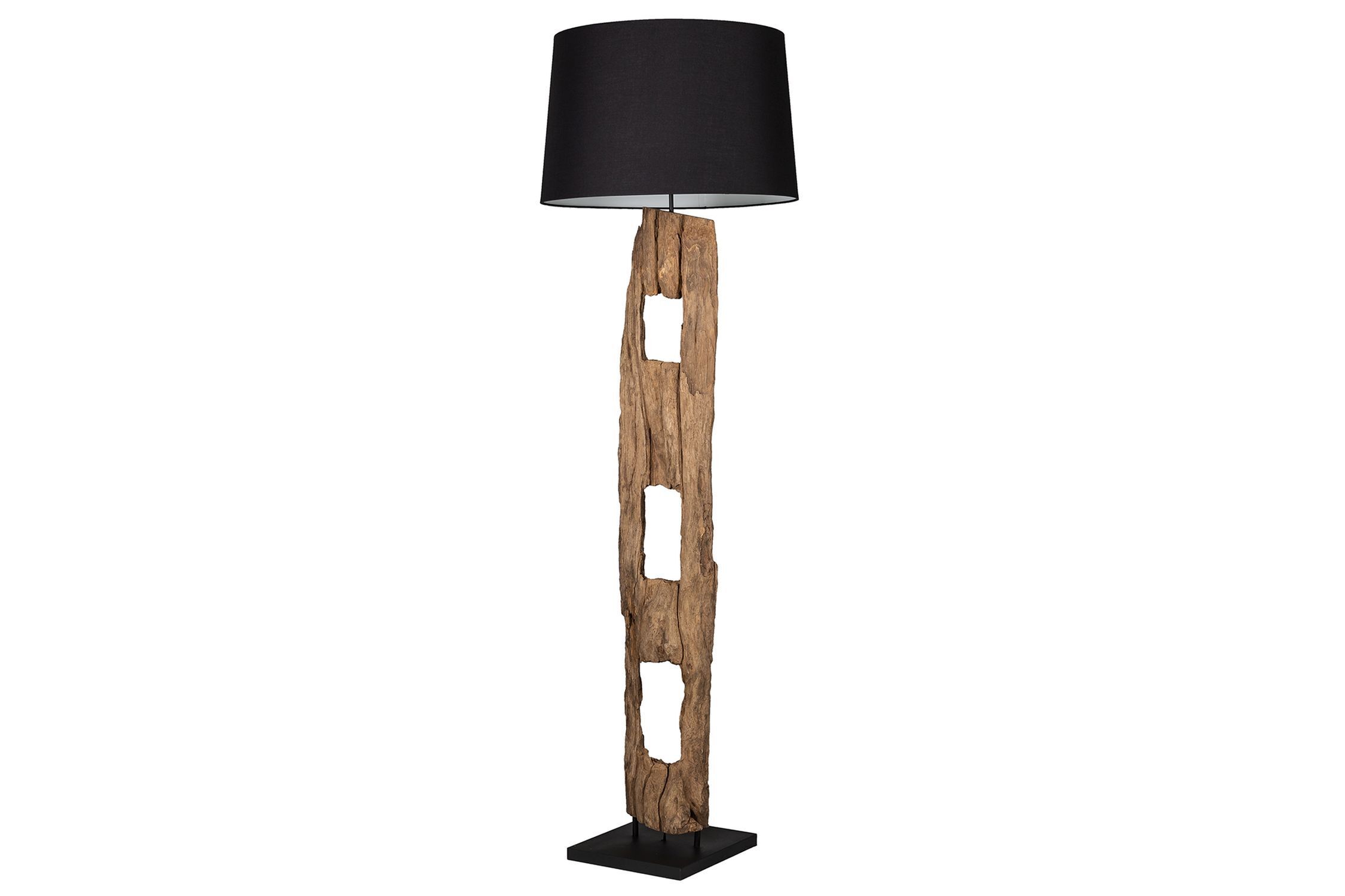 Lampadaire Tissu Bois 177cm de haut faible éblouissement en noir