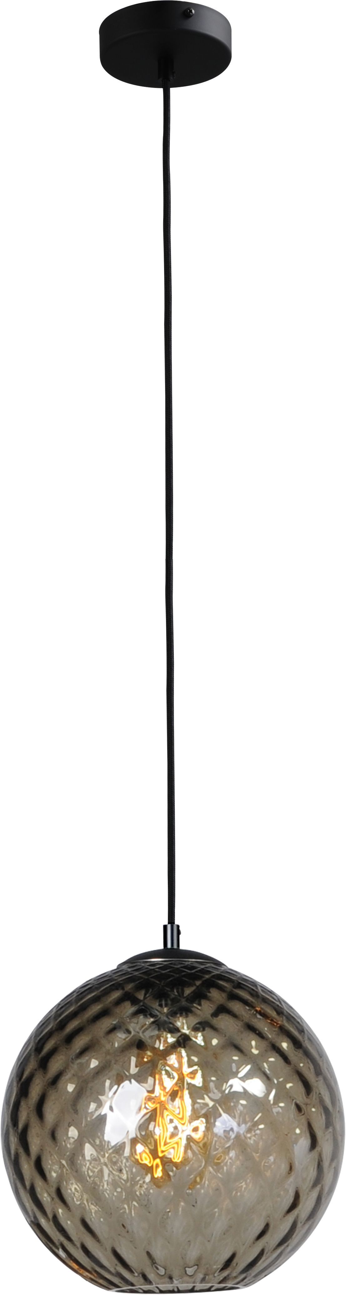 Lampe à suspendre verre fumé noir Ø 30 cm E27 EASTON