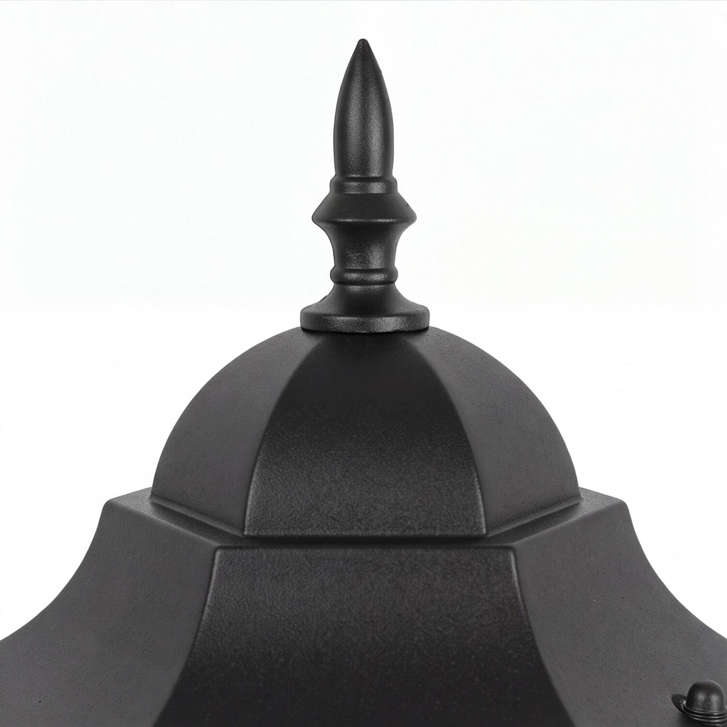 le51584-stehlampe-terrasse-aussen-metall-kunststoff-rustikal-schwarz-04 Kopfspitze, Dachkugel, Dekoration, Metall, Schwarz
