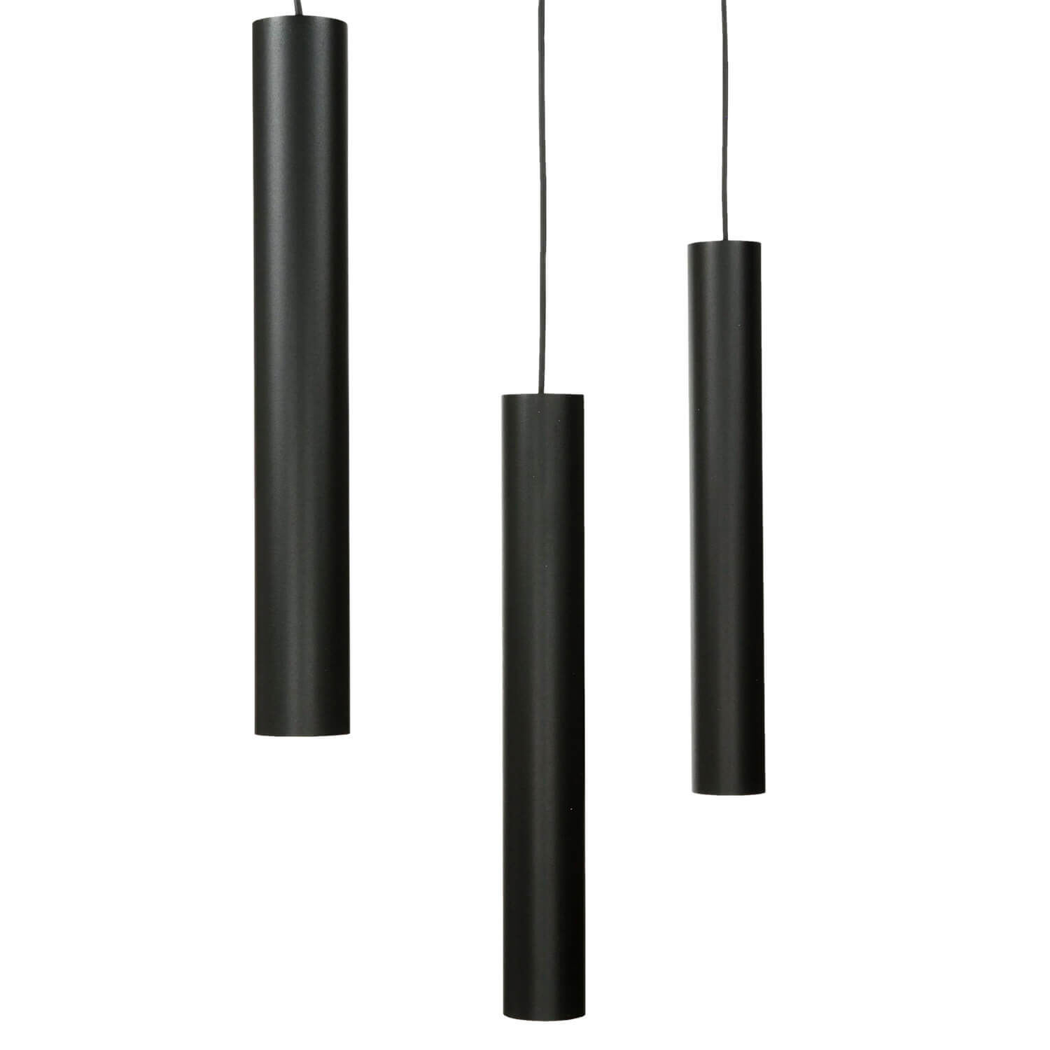 Elégant luminaire suspendu noir 3 flammes métal