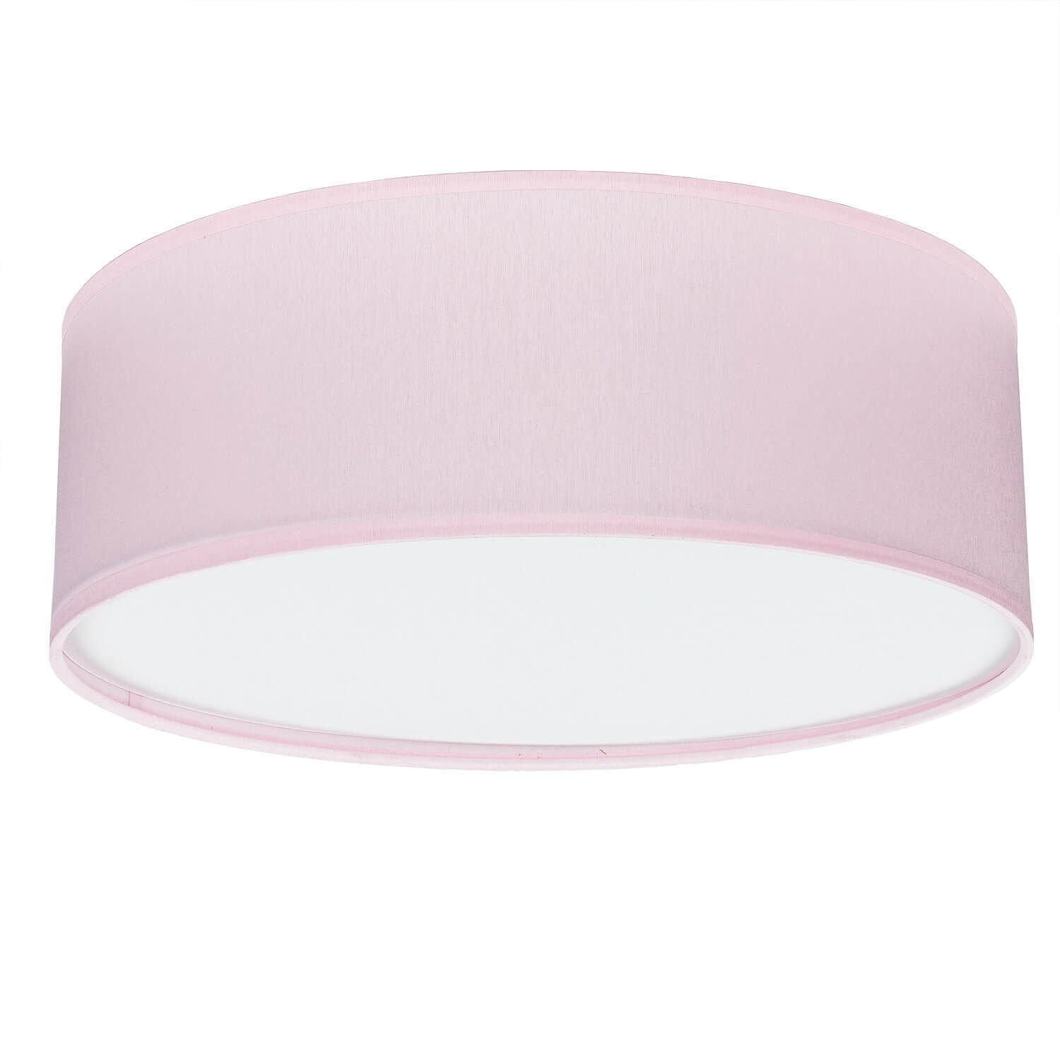 Lampe pour chambre d'enfant Rose Ø 38 cm rond plat abat-jour en tissu